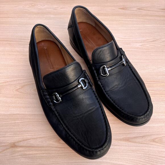 Johnston & Murphy Other - Johnston & Murphy Men's Black Baldwin Horse bit Sheepskin loafers, Size 11.5